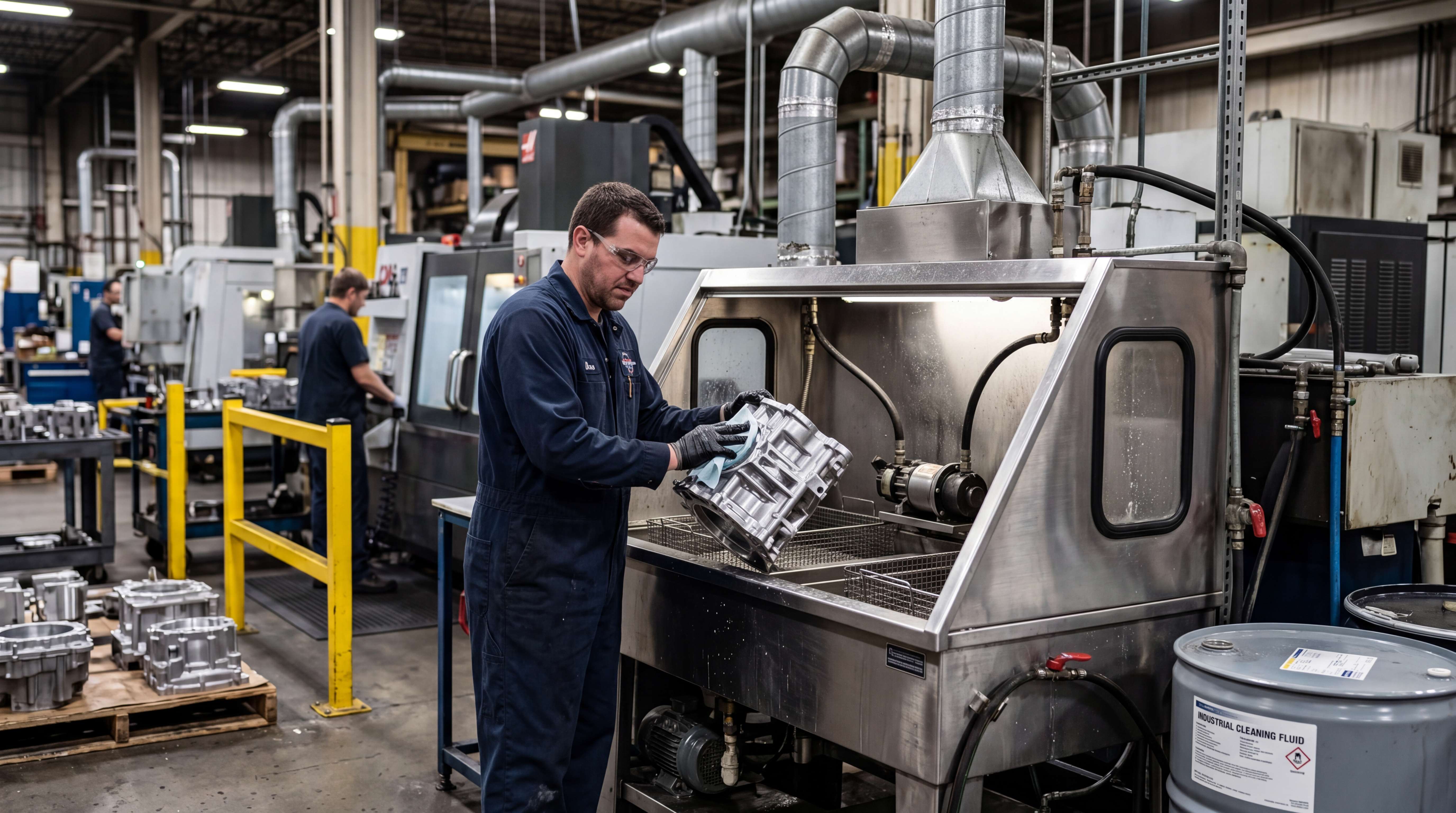 Automated parts washing system illustrating a distinct industrial solvent use case that should have its own place in a solvent portfolio